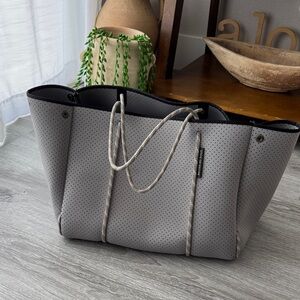 Elegant Perforated Gray Tote Bag